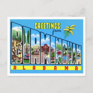 Birmingham, Alabama Vintage Big Brev Postcard Vykort