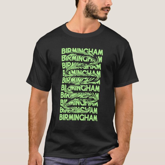 Birmingham Alabama Vintage Psychedelic T Shirt (Framsida)