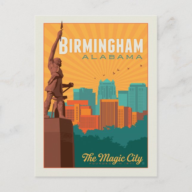 Birmingham, Alabama Vykort (Framsida)