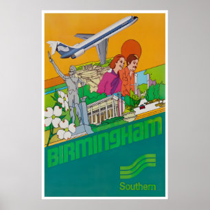 Birmingham Art Alabama Tryck Southern Airlines