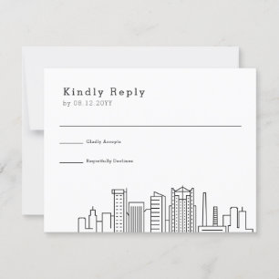 Birmingham Bröllop Stylized Skyline OSA Kort