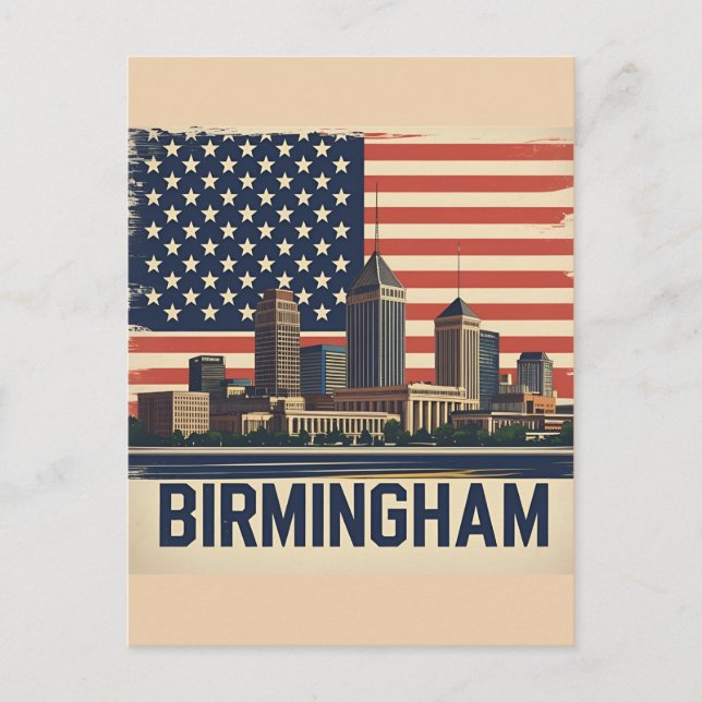 Birmingham City Alabama  Siluett Vykort (Framsida)