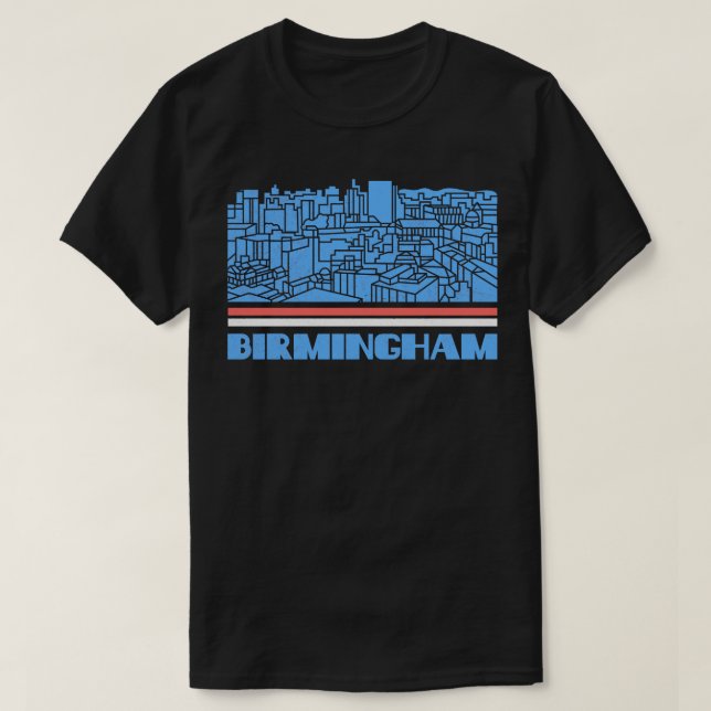 Birmingham City Gift England City Silhouette Skyli T Shirt (Design framsida)