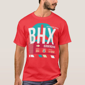 Birmingham England BHX Airport Code Baggage Märkre T Shirt