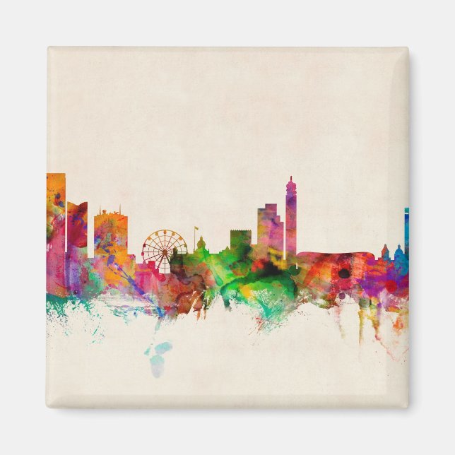 Birmingham England Skyline Cityscape Magnet (Framsidan)