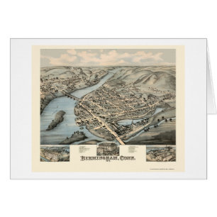 Birmingham panorama- karta för CT - 1876 Hälsningskort