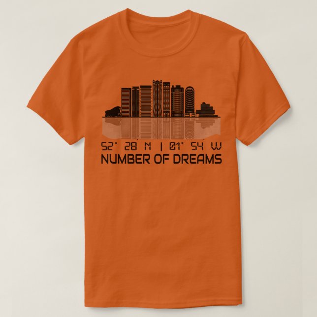 Birmingham Skyline GPS Coordinates City T Shirt (Design framsida)