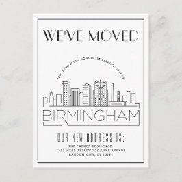 Birmingham Skyline Modern Deco Flytt till ny adres Meddelande Vykort