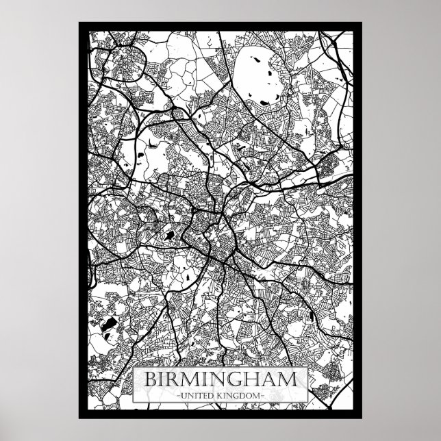 Birmingham United Kingdom City Map Poster (Framsidan)