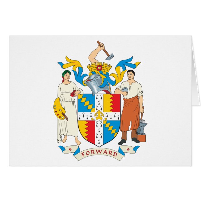 Birmingham vapensköld hälsningskort (Framsidan Horizontal)