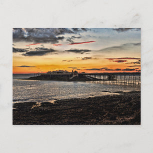 Birnbeck Pier och ön Weston-toppen-Mare Vykort