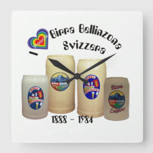 Birra Bellinzona Svizzera Fyrkantig Klocka
