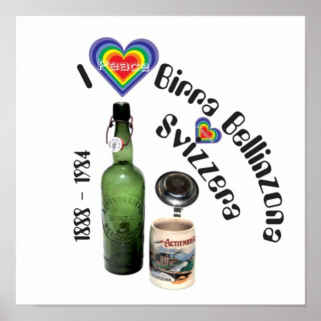 Birra Bellinzona Svizzera Poster (Framsidan)