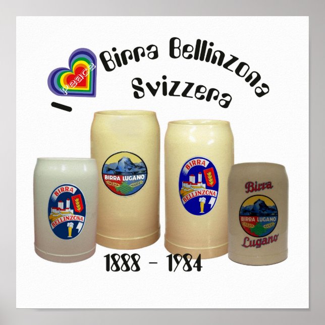 Birra Bellinzona Svizzera Poster (Framsidan)