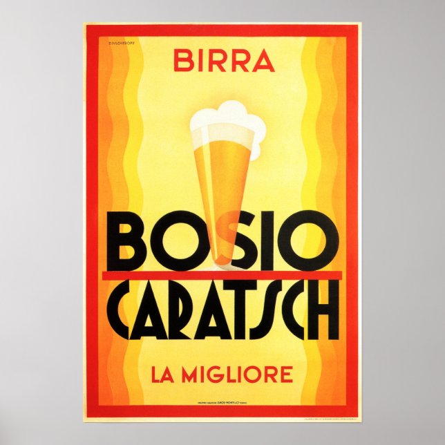 Birra BOSIO CARATSCH, Italiens bästa öl Poster (Framsidan)