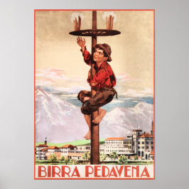 BIRRA PEDAVENA 1920 Vintage Italienskt Beer Advert Poster