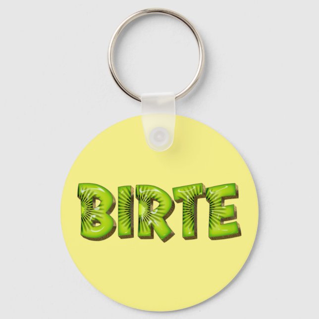 Birte Name Kiwi Design Schlüsselanhänger Nyckelring (Framsida)