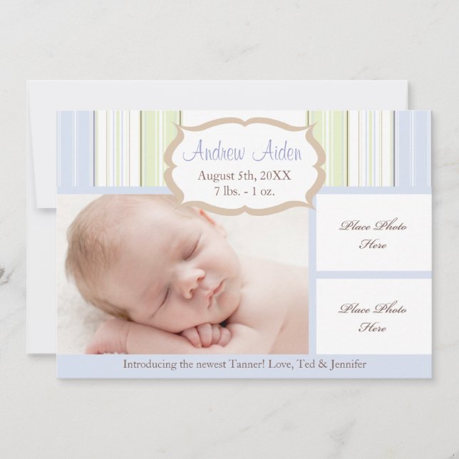 Birth Announcement Boy Meddelande (Framsida)