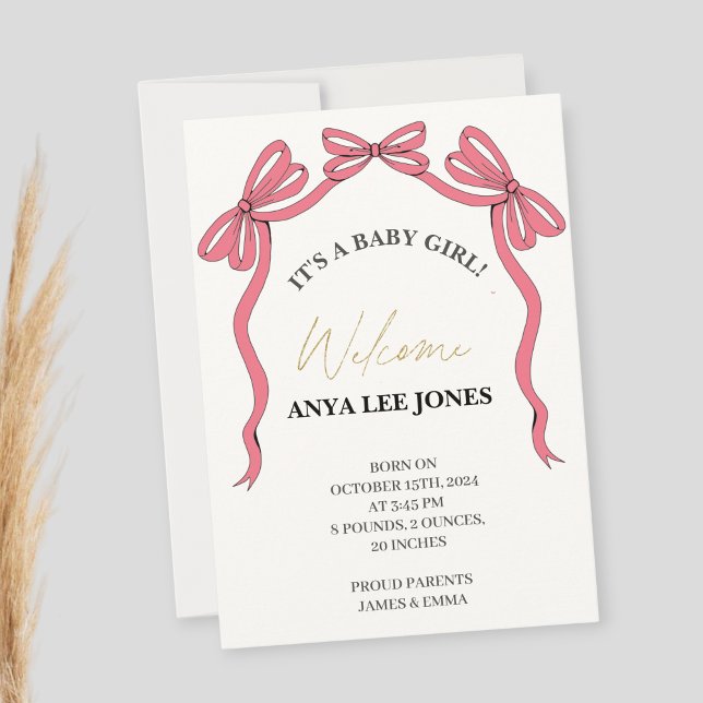 Birth announcement card for a baby Newborn  Inbjudningar (Skapare uppladdad)
