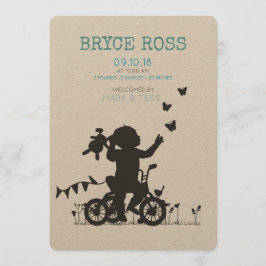 BIRTH ANNOUNCEMENTS Boy with bike Meddelande