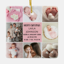  Birth Announcment Personalize 8 Photo christmas Julgransprydnad Keramik