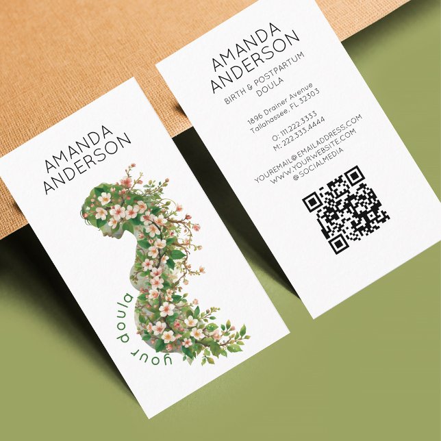 Birth Doula Midwife Pregnancy Birth Coach Qr Code Visitkort (Skapare uppladdad)