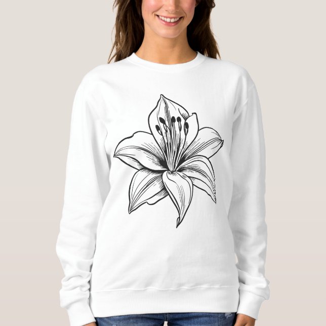 Birth Flower Botanical Design T Shirt (Framsida)