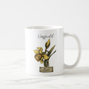 Birth Flower MARCH Birthday Daffodil Kaffemugg