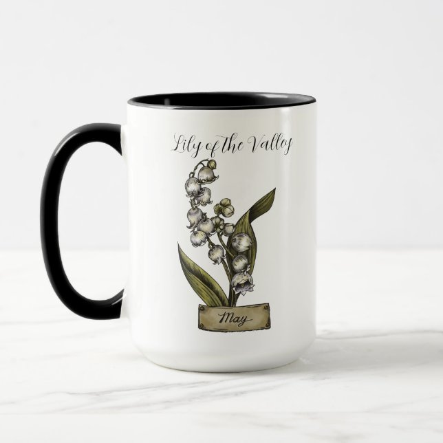 Birth Flower MAY Birthday Lily Valley Mugg (Vänster)