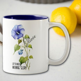 Birth Flower Month September Morning Glory Name Två-Tonad Mugg