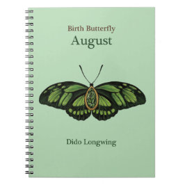 Birth Gemstone Butterfly (augusti) - Dido Longwing Anteckningsbok