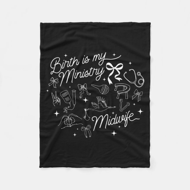 Birth Is My Ministry Christian Midwife Doula Birth Fleecefilt (Framsidan)
