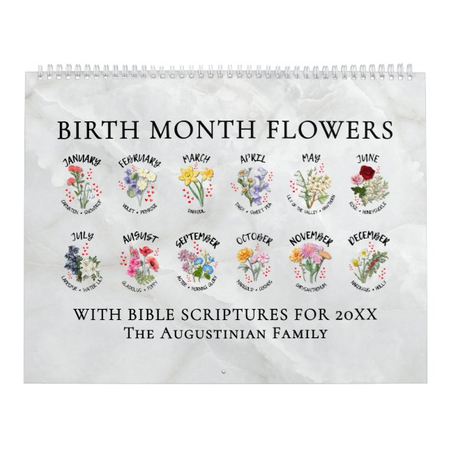 BIRTH MONTH FLOWERS 2026 Christian Kalender (Omslag)