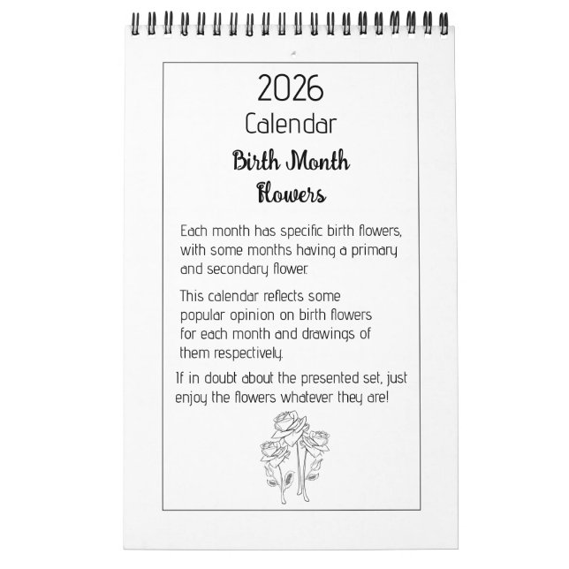 Birth Month Flowers Calendar Kalender (Omslag)