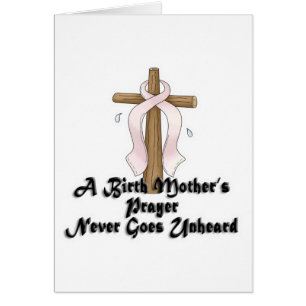 Birth Mor Prayer Aldrig Okänd Rosa RIbbon Hälsningskort