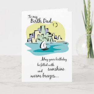 Birth Pappa Sailboat City Birthday Kort