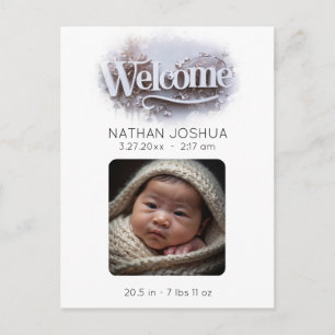 *~* Birth Photo AP79 Baby Newborn Notice Meddelande Vykort