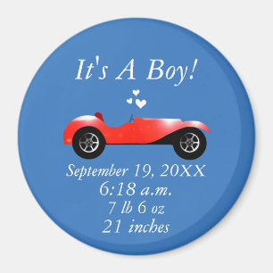 Birth statisk Classic Car ger sötrött Retro-bil Magnet