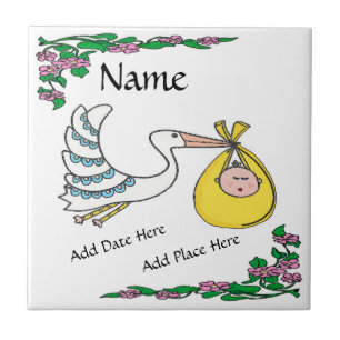 Birth Tile, holländska titta, Personalize Kakelplatta