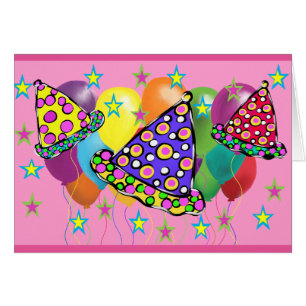Birthay Party Hats Hälsningskort