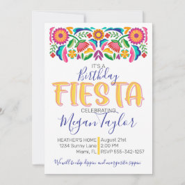 Birthd Fiesta Firande Mexikanska Blommigten Inbjudningar