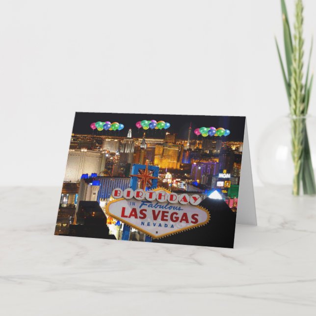 BIRTHDAG I FABULÖSA LAS VEGAS-KORT KORT (Framsida)