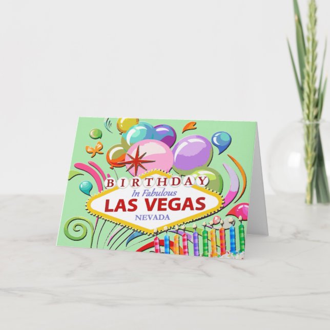 BIRTHDAG I FABULÖST LAS VEGAS-KORT KORT (Framsida)