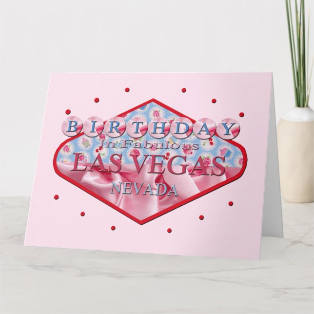 BIRTHDAG I FABULÖST LAS VEGAS-KORT KORT (Framsida)