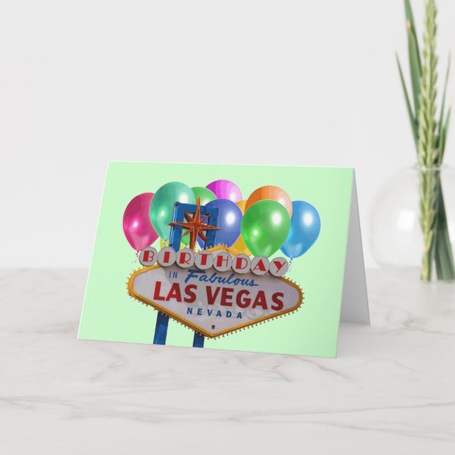 BIRTHDAG I FABULÖST LAS VEGAS-KORT KORT (Framsida)
