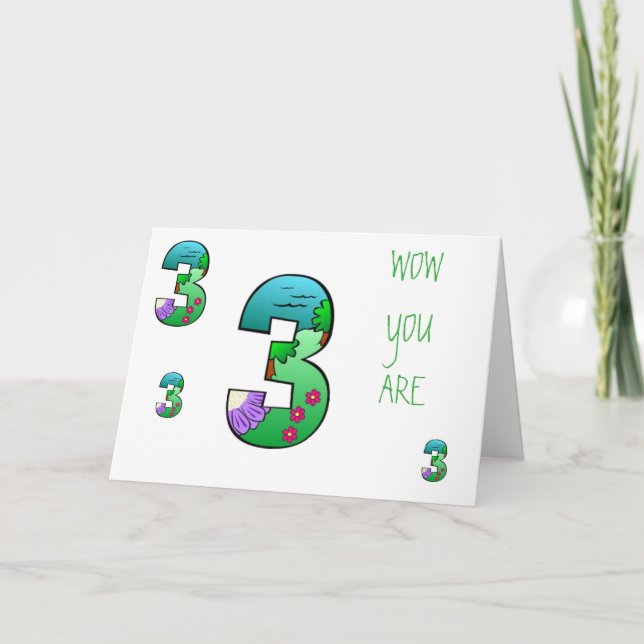 BIRTHDAG ÖNSKEMÅL FÖR EN SPECIELLARE **3** ÅR KORT (Framsida)