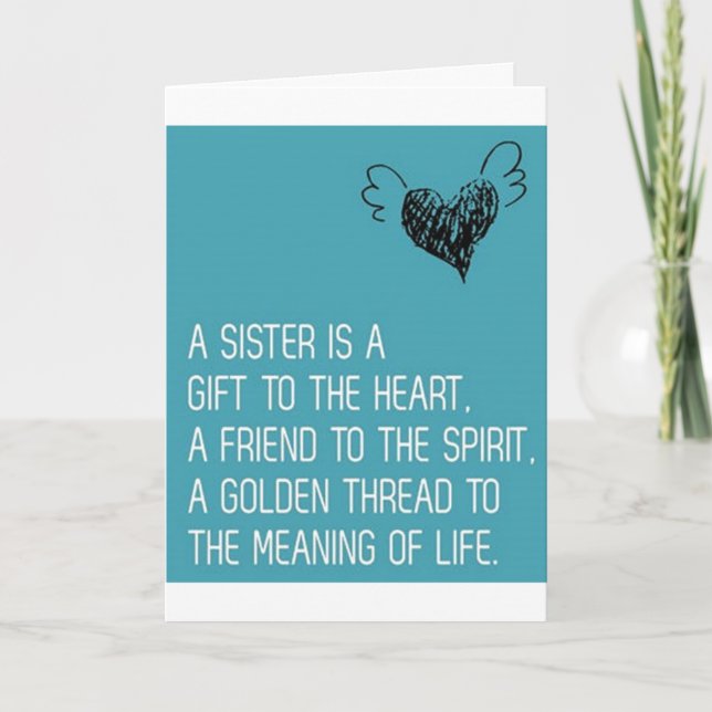 BIRTHDAG ÖNSKEMÅL TILL MIN ***SISTER*** KORT (Framsida)