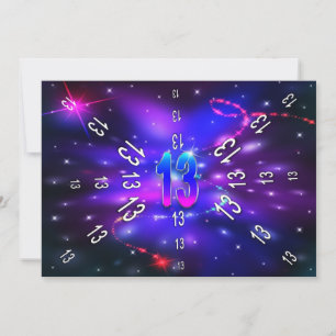 BIRTHDAY 13th - Abstrakt Universe - INVITATION Inbjudningar