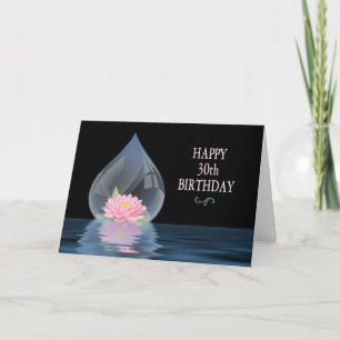 BIRTHDAY - 30:E - LOTUS I VATTENDROP KORT