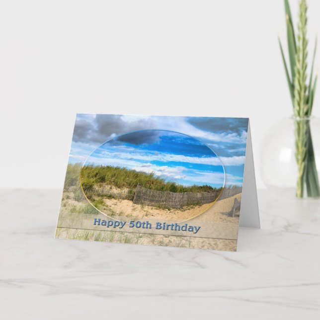 BIRTHDAY-50- BEACH/OCEAN/DUNES/SCENE KORT (Framsida)